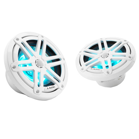 JL Audio M3 Series 6.5" Marine Coaxial Speakers w/Gloss White Sport Grilles w/RGB LED Lighting - M3-650X-S-Gw-i [010-03064-00]