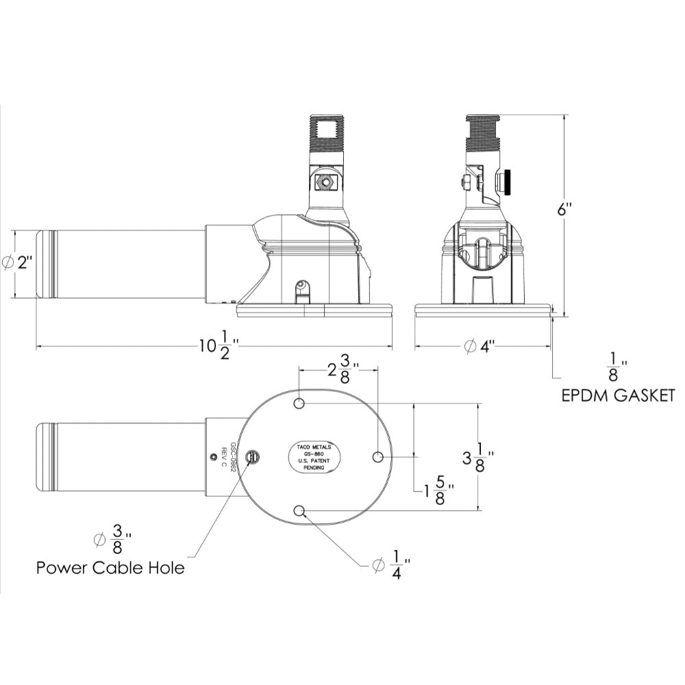 TACO Grand Slam 860 Electric VHF Antenna Mount [GS-860]