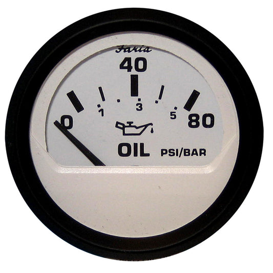 Faria Euro White 2" Oil Pressure Gauge (80 PSI) [12902]