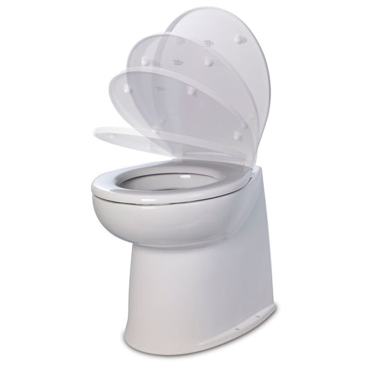 Jabsco 17" Deluxe Flush Fresh Water Electric Toilet w/Soft Close Lid - 24V [58040-3024]