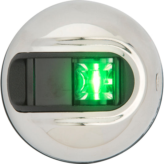 Attwood LightArmor Vertical Surface Mount Navigation Light - Starboard (Green) - Stainless Steel - 2NM [NV3012SSG-7]