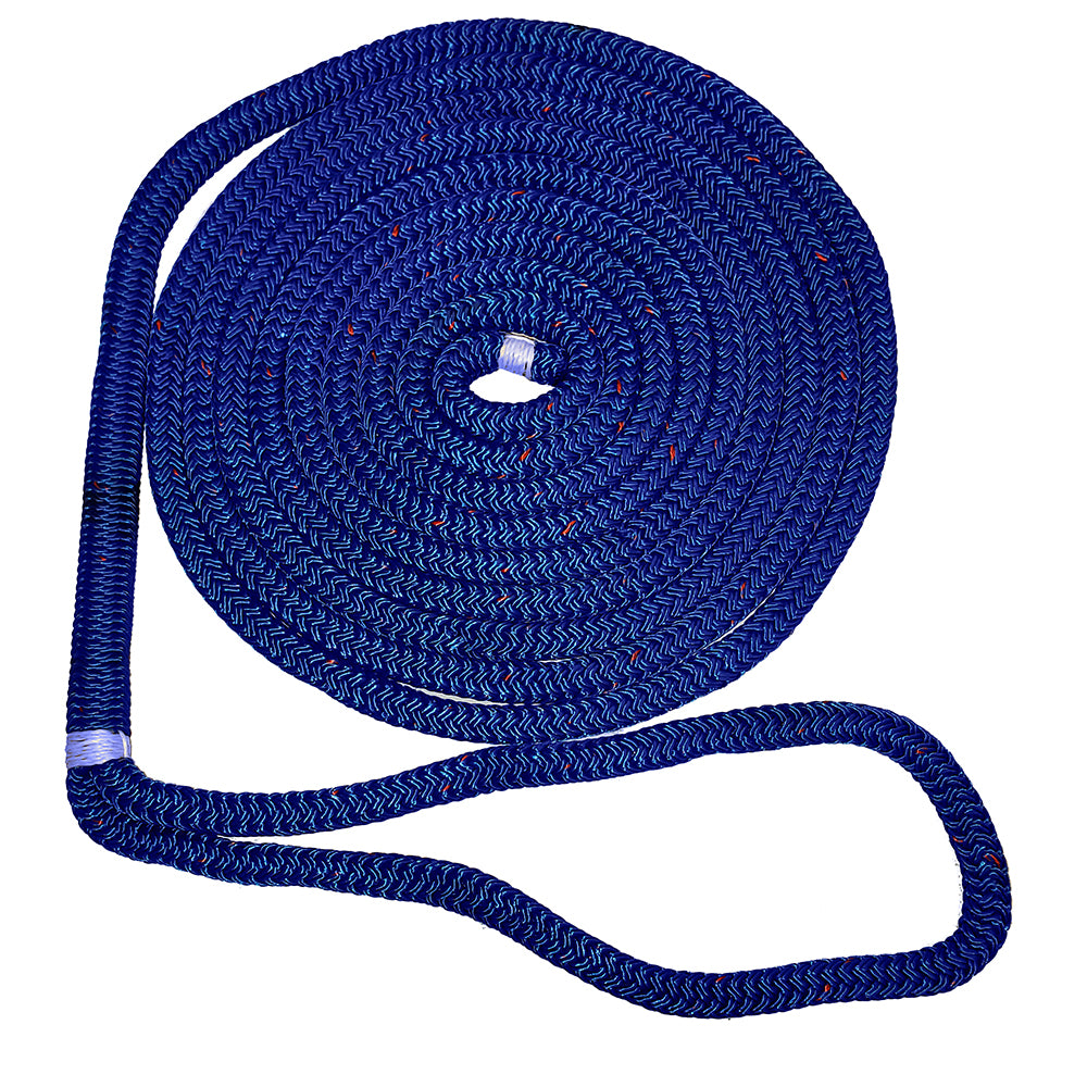 New England Ropes 3/8" Double Braid Dock Line - Blue w/Tracer - 25 [C5053-12-00025]