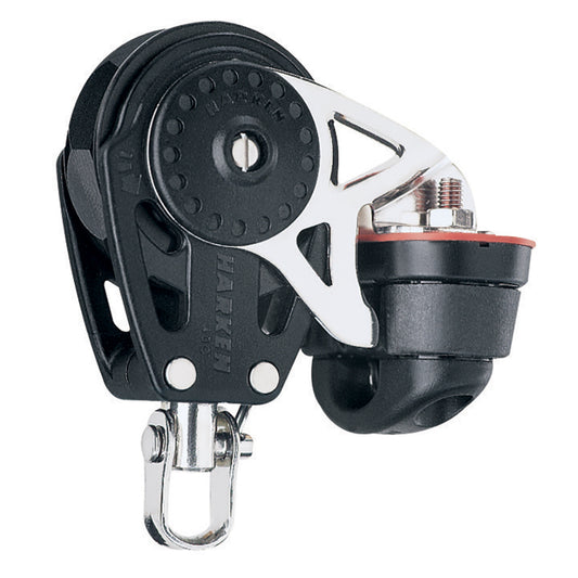 Harken 40mm Carbo Single Ratchet Block w/Swivel Becket  Cam Cleat [2610]