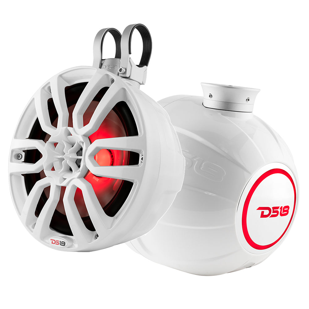 DS18 HYDRO 8" Compact Wakeboard Pod Tower w/RGB Light - 375W - White  [NXL-PS8W]