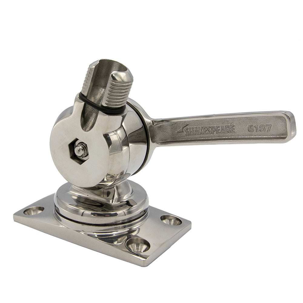 Shakespeare 6187 Sleek  Compact Stainless Steel Rotatable 4-Way Ratchet Mount [6187]