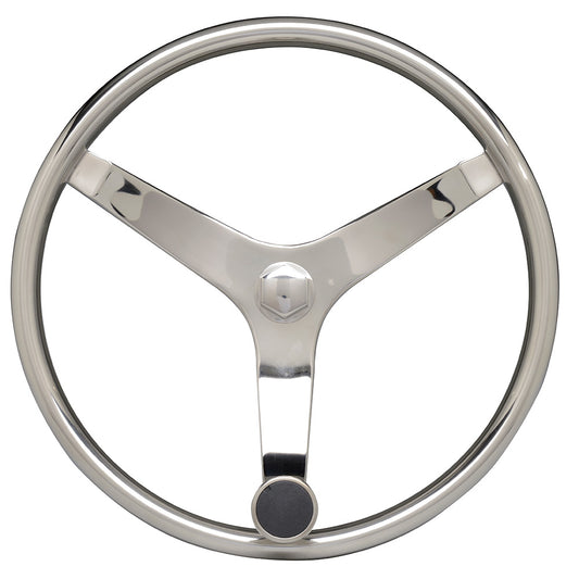 Uflex - V46 - 13.5" Stainless Steel Steering Wheel w/Speed Knob - No Wheel Nut [V46]